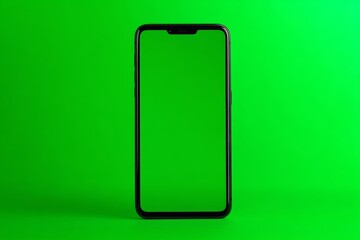 Modern Smartphone Mockup with Green Screen Background Minimalist Design for Video Presentation