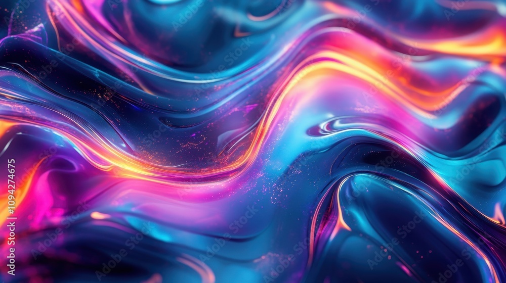 Aufkleber abstract waves of vibrant colors create a mesmerizing visual experience.
