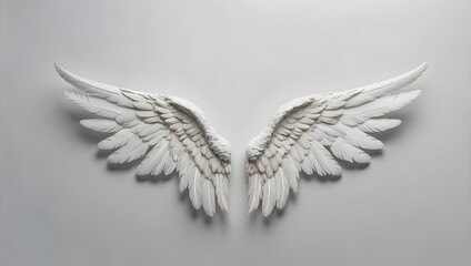 Fototapeta premium white angel wings isolated on a white background