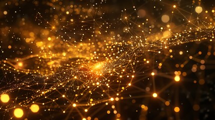 A sleek glowing grid of interconnected nodes and bright light trails on a dark background.