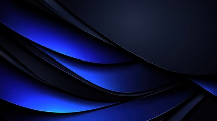 Abstract dark blue and black wavy background.