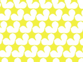 白地に黄色のエレガントな星模様のパターン、背景素材イラスト