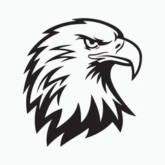Obraz premium Eagle vector icon silhouette art on white background.