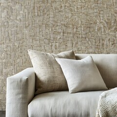Intricate Bamboo Weave Design Inspired by Thai Crafts with Textured Fibers and Subtle Highlights in a Continuous Pattern