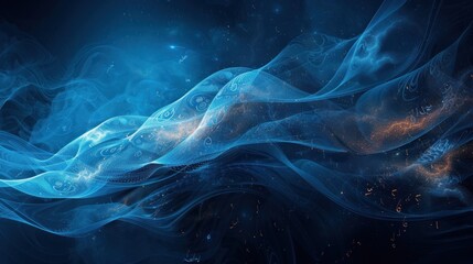 Fototapeta premium Abstract blue and orange wave.
