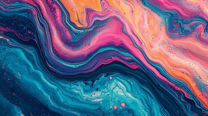 Obraz premium Abstract Fluid Acrylic Painting Swirls Marble Texture Vibrant Colors