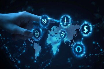 Global Finance Currency Exchange Digital Investment Technology Business Market Trade Economy Wealth Banking Payment Concept