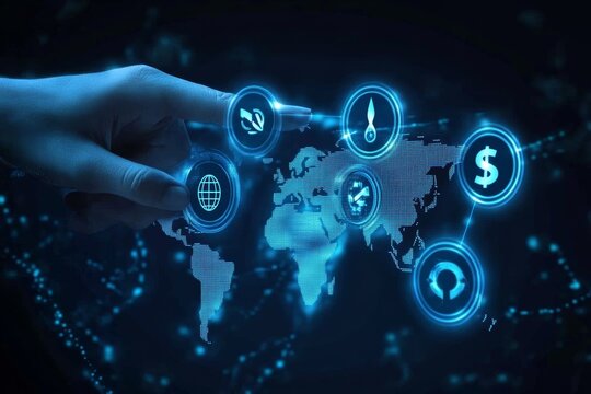 Global Finance Currency Exchange Digital Investment Technology Business Market Trade Economy Wealth Banking Payment Concept