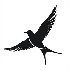 Obraz premium Silhouette of an eagle, silhouette of a flying bird.A majestic eagle in flight, detailed vector artwork on a black backdrop.