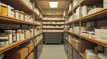 Obraz premium Pharmacy Storage with Prescription and OTC Medicines