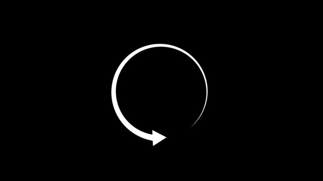 Refresh or retry icon animation on a black  background. Try again icon. 4k motion graphic