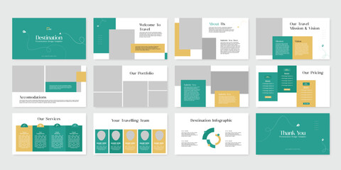 travel and tourism powerpoint slides presentation template. travel presentation layout design premium style