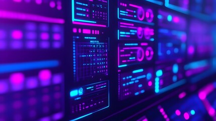Fototapeta premium Futuristic Neon Digital Interface