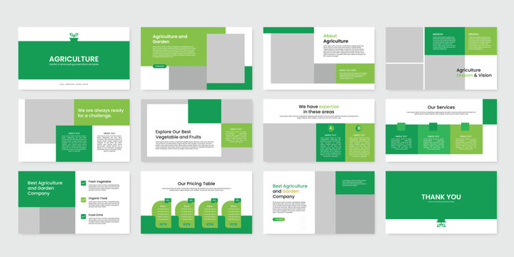 agriculture and garden presentation powerpoint template design, garden presentation template slide