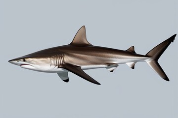 Fototapeta premium Hammerhead Shark Isolated on White Background Predatory Ocean Fish Species