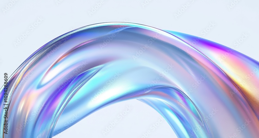 Poster abstract colorful iridescent fluid digital art with gradient background