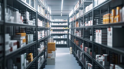 Obraz premium Comprehensive Pharmaceutical Storage in Pharmacy