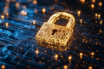 Futuristic Cyber Security Concept Featuring Advanced Digital Protection