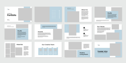 architecture interior Presentation slide design template, portfolio presentation template