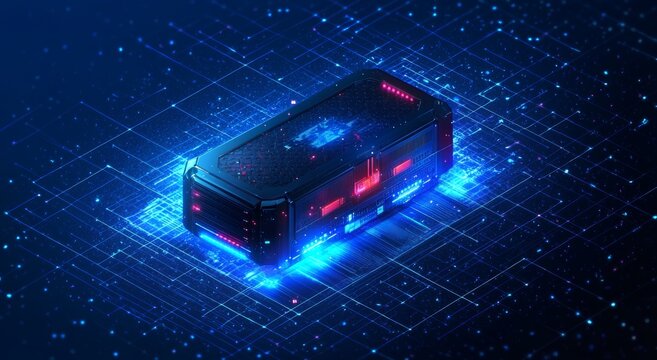 Futuristic Server Digital Illustration Cloud Computing Data Storage Management Technology