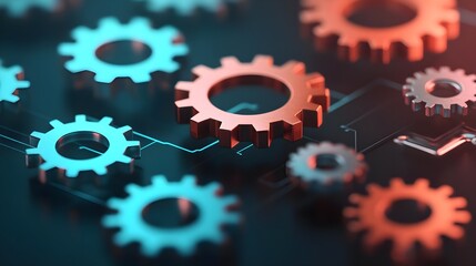 Interlocking Gears Technology Concept