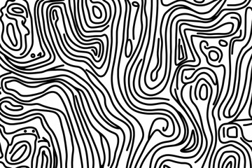 Elegant Black and White Abstract Line Art Doodle Design for Modern Minimalist Decor