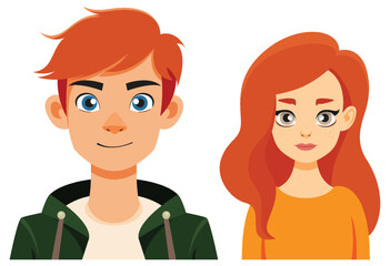 Young Man and Woman Illustration