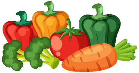Colorful Vegetables Illustration for Healthy Living
