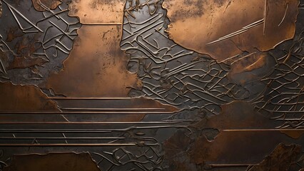Intricate Metallic Wall Design Showcasing Texture and Detail in Contemporary Interior Decor