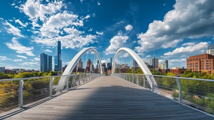 Obraz premium Modern bridge cityscape view.