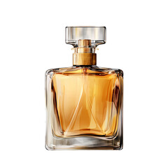Elegant perfume bottle isolated on transparent background.
