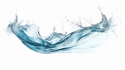 Splashing Water Wave on White Background