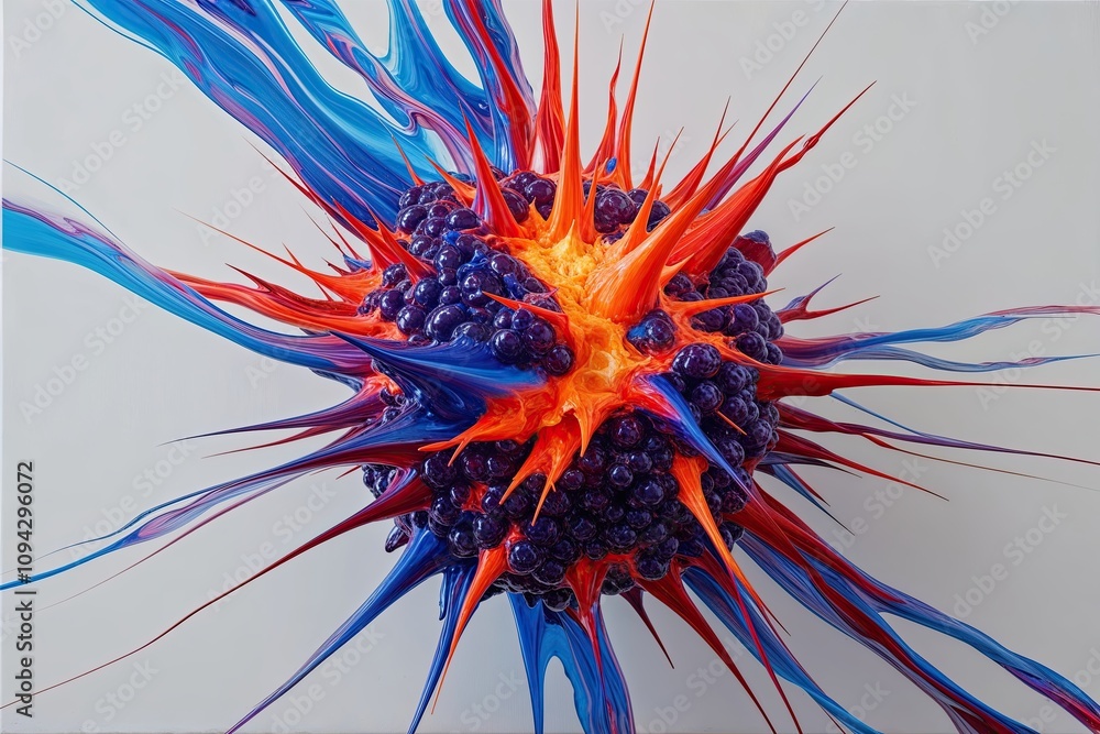 Poster dynamic energy sphere creation on white canvas background