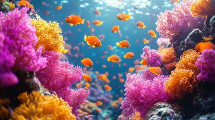 Vibrant Coral Reef Colorful Underwater World with Tropical Fish