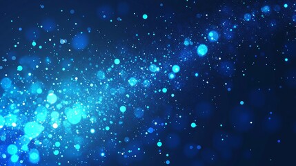 Fototapeta premium Abstract blue glowing particles background.