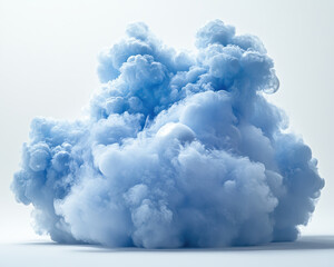 Majestic Blue Cloud Plume Against Soft Background for Abstract Concepts