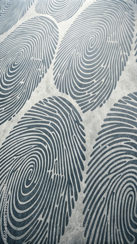 Poster abstract close-up of detailed fingerprint patterns on textured surface