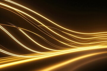 Futuristic Neon Wave Animation with Radiant Golden Light Effects