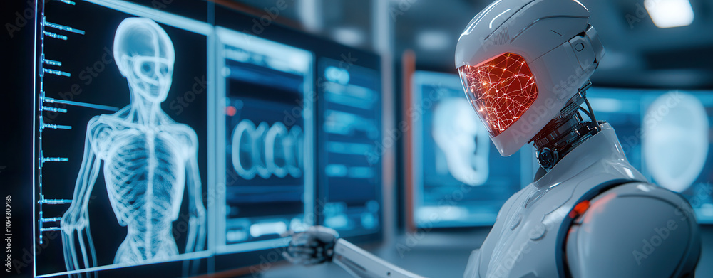 Poster artificial intelligence enables precision medicine through advanced monitoring. robotic arms interfa