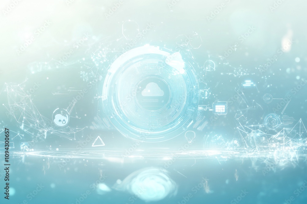 Aufkleber abstract futuristic technology background with cloud computing concept.