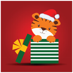 Santa Tiger with Gifts – 