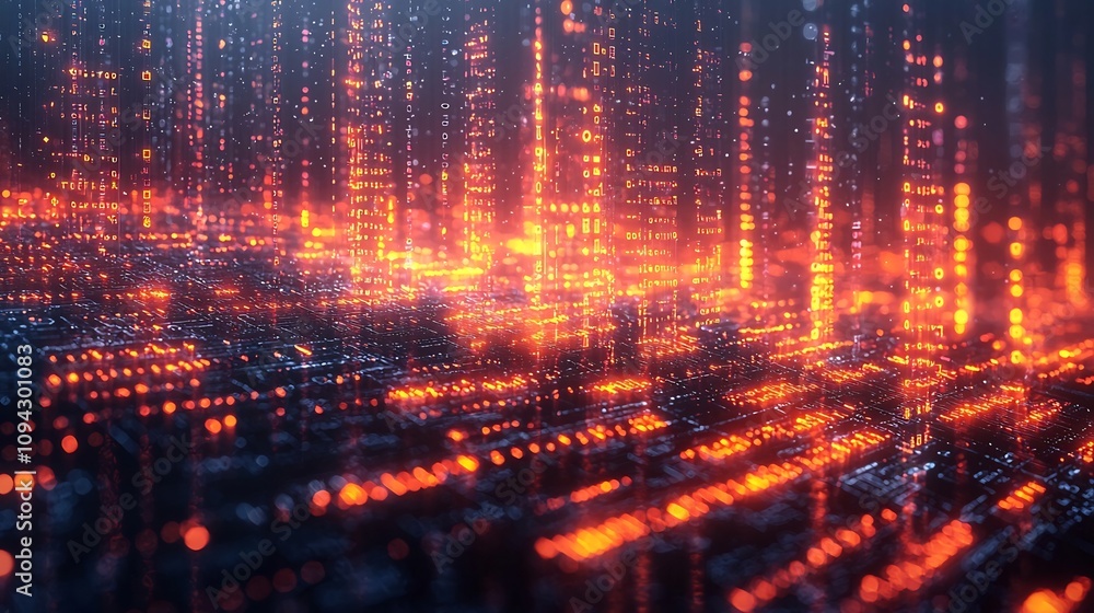 Aufkleber futuristic holographic data streams for ai driven marketing optimization