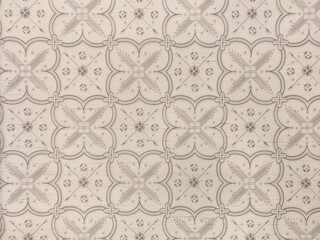 Random round floral pattern or ‘Kawung’ illustration silhouette at wall finishes or screen...