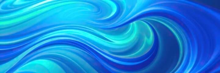 Swirling curves of bright blue and green hues evoking a sense of movement and energy, artistic expressions, vibrant colors, abstract shapes