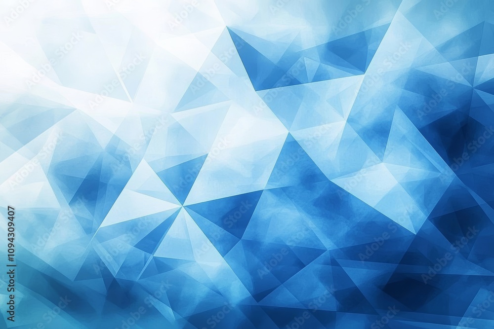 Aufkleber blue geometric polygonal background with triangles and gradient effect