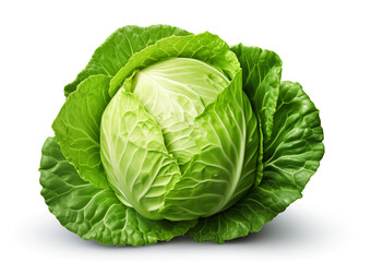 Fototapeta premium cabbage head isolated on white background.