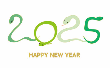 Fototapeta premium へびのキャラクターイラスト年賀状素材