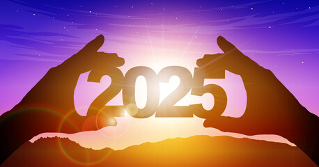Obraz premium Happy New year 2025