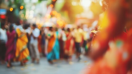 People celebrate Bengali New Year in colorful clothes, sharing sweets and enjoying performances