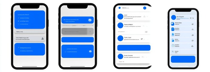 Chat Interface for Messaging App with Text Bubbles in Vertical Arrangement